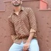 PRINTS VALLEY Brown Red Buti Shirt Men's Shirt