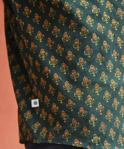 PRINTS VALLEY Ajrakh Madder Green Tulip Shirt