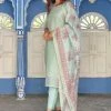 PRINTS VALLEY Jaipur Tales Turquoise Chanderi Print Kurta Set