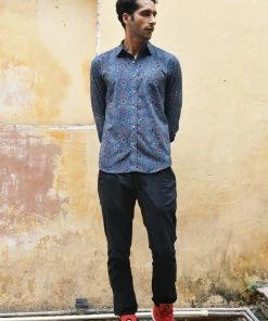PRINTS VALLEY Ajrakh Blue Multi Pattern Shirt