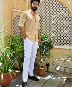 PRINTS VALLEY Yellow Pineapple Shirt Men's Shirt