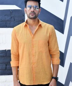 PRINTS VALLEY Saffron Linen Shirt 6 PRINTS VALLEY Saffron Linen Shirt