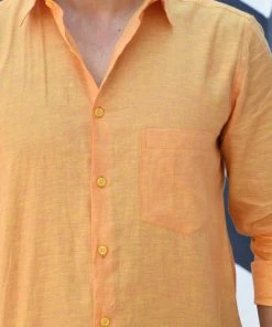 PRINTS VALLEY Saffron Linen Shirt 7 PRINTS VALLEY Saffron Linen Shirt