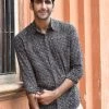 PRINTS VALLEY Ajrakh Black Jaal Shirt Men's Shirt