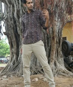 PRINTS VALLEY Men's Shirt Ajrakh Black Multi Pattern Shirt 8 PRINTS VALLEY Men's Shirt Ajrakh Black Multi Pattern Shirt