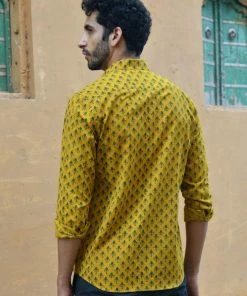 PRINTS VALLEY Ajrak Mustard Tulip Shirt 10 PRINTS VALLEY Ajrak Mustard Tulip Shirt