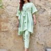 PRINTS VALLEY Jaipur Tales Pastel Green Triangle Kaftan Set