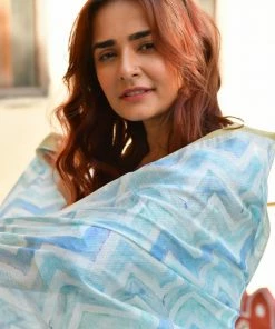 PRINTS VALLEY Diya-Pastel Blue Dress With Dupatta