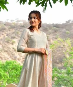 PRINTS VALLEY Jaipur Tales Diya-Pastel Yellow Dress With Dupatta