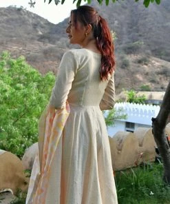 PRINTS VALLEY Jaipur Tales Diya-Pastel Yellow Dress With Dupatta