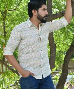 PRINTS VALLEY Grey Yellow Pineapple Shirt