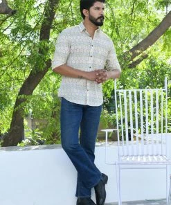 PRINTS VALLEY Grey Yellow Pineapple Shirt