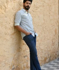 PRINTS VALLEY Blue Camel Shirt