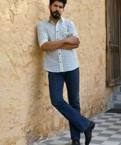 PRINTS VALLEY Blue Camel Shirt