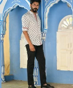 PRINTS VALLEY Men's Shirt White Dot Circle Shirt