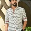 PRINTS VALLEY White Buti Shirt Men's Shirt