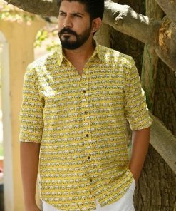PRINTS VALLEY Yellow Elephant Shirt