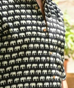 PRINTS VALLEY Black Elephant Shirt