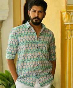 PRINTS VALLEY Uber Blue Pineapple Shirt Men's Shirt