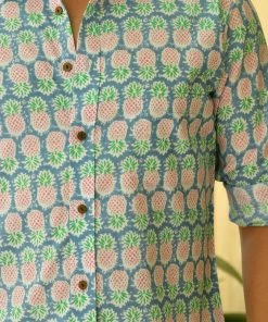 PRINTS VALLEY Uber Blue Pineapple Shirt Men's Shirt
