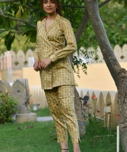 PRINTS VALLEY Jaipur Tales Yellow Tulip Coord Set