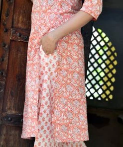 PRINTS VALLEY Pastel Orange Rose Floral Print Set