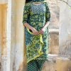 PRINTS VALLEY Bottle Green Yellow Buti Set With Dupatta