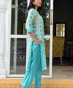 PRINTS VALLEY Jaipur Tales Blue Stripe Bail Print Set