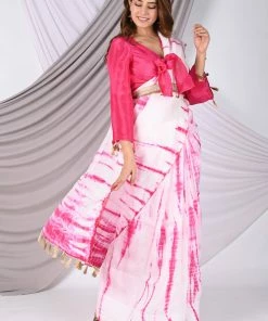 Kali Clothing Fuchsia Uppada Silk Shibori Saree Sarees