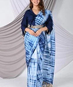 Kali Clothing Indigo Uppada Silk Shibori Saree Sarees
