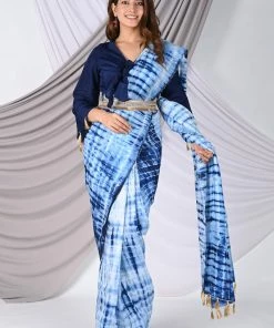Kali Clothing Indigo Uppada Silk Shibori Saree Sarees
