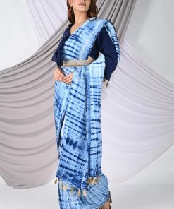 Kali Clothing Indigo Uppada Silk Shibori Saree Sarees