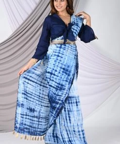 Kali Clothing Indigo Uppada Silk Shibori Saree Sarees