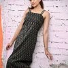Threeness Black Ikat Slip Dress
