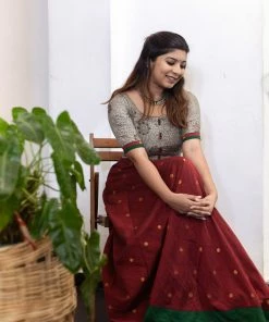Ekanta Margazhi Moments Caruvi Grey Kalamkari Dress