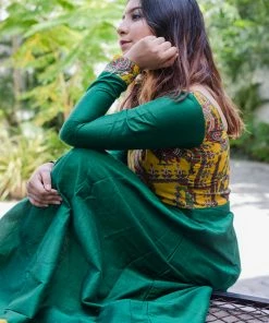 Ekanta Margazhi Moments Oviya Green Kalamkari Dress