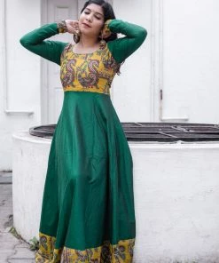 Ekanta Margazhi Moments Oviya Green Kalamkari Dress