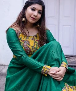 Ekanta Margazhi Moments Oviya Green Kalamkari Dress