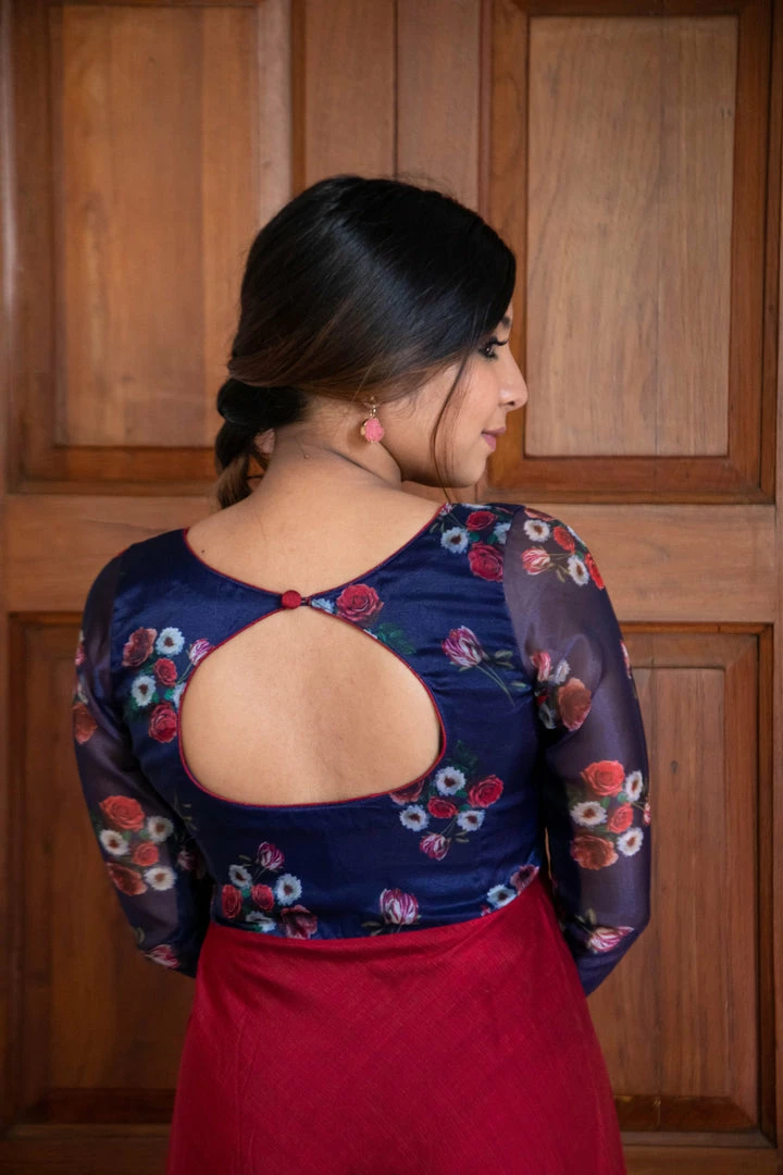 Ekanta Damini Navy Blue And Maroon Margazhi Moments 2 Ekanta Damini Navy Blue And Maroon Margazhi Moments
