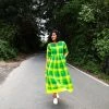 Threeness Green Buffalo Gingham Dress