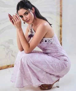 Gulaal Gypsy Soul Purple Marble One Shoulder Dress