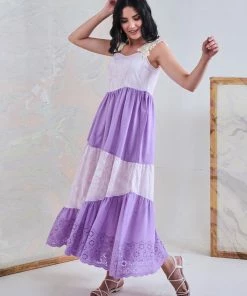 Gulaal Purple Marble Tier Maxi Dress