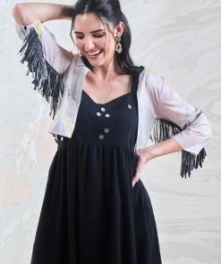 Gulaal Black Mirror Work Dress Gypsy Soul