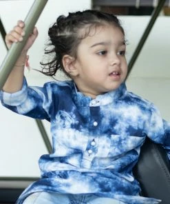 Gulaal Mini Corner Indigo Tie Dye Kurta (Boy)