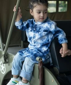 Gulaal Mini Corner Indigo Tie Dye Kurta (Boy)