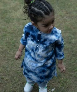 Gulaal Mini Corner Indigo Tie Dye Kurta (Boy)