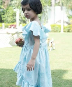 Gulaal Blue Tie Dye Ruffle Dress (Girl)