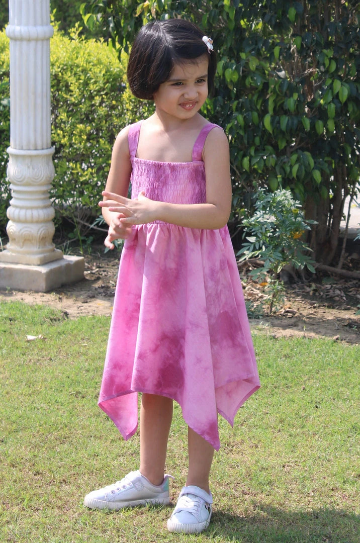 Gulaal Mini Corner Purple Tie Dye Smocking Dress (Girl) 5 Gulaal Mini Corner Purple Tie Dye Smocking Dress (Girl)