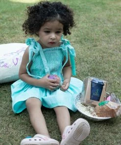 Gulaal Mini Corner Turquoise Tie Dye Crop Top With Mini Skirt (Girl) 8 Gulaal Mini Corner Turquoise Tie Dye Crop Top With Mini Skirt (Girl)