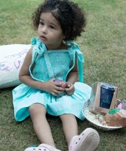 Gulaal Mini Corner Turquoise Tie Dye Crop Top With Mini Skirt (Girl) 9 Gulaal Mini Corner Turquoise Tie Dye Crop Top With Mini Skirt (Girl)